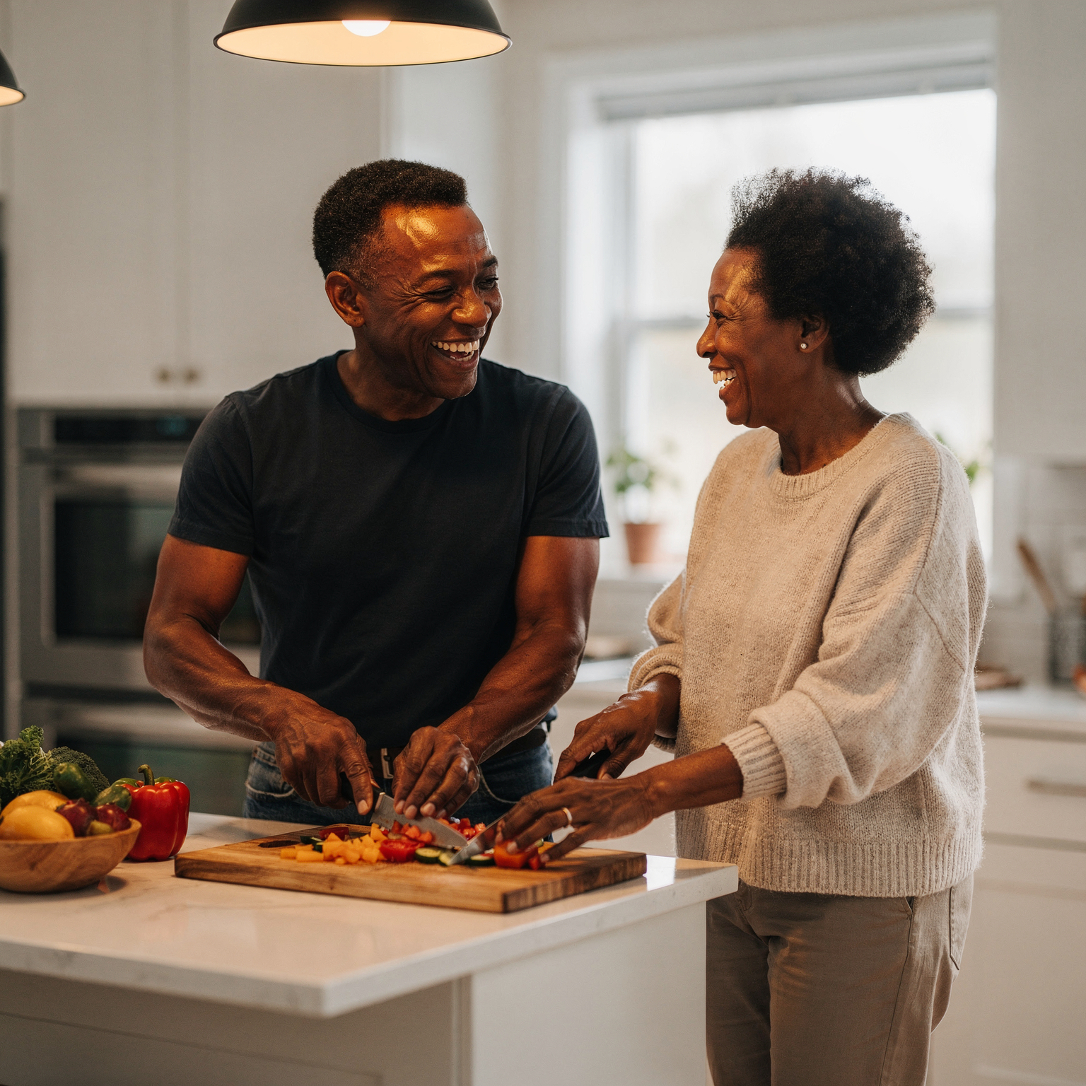Happy retired couple outdoors